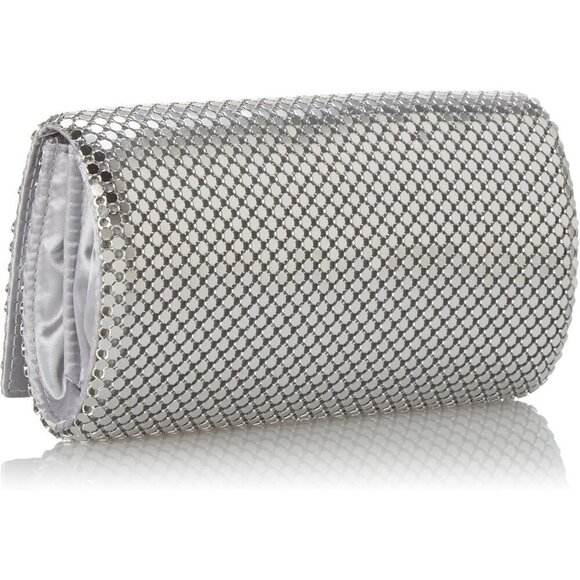 ❤️Metal Mesh Roll Bag Clutch Purse 4.5" x 7.5" x 2" Shoulder Chain Included - Picture 2 of 6